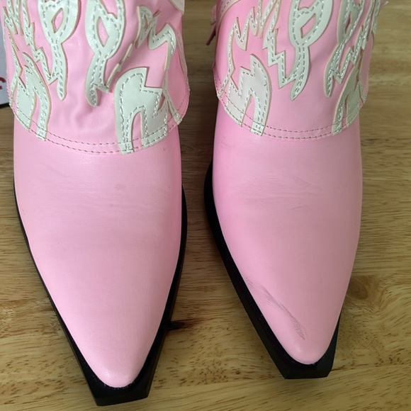 New Azalea Wang ESPERANZA COWBOY BOOTS LIGHT PINK - Picture 8 of 11